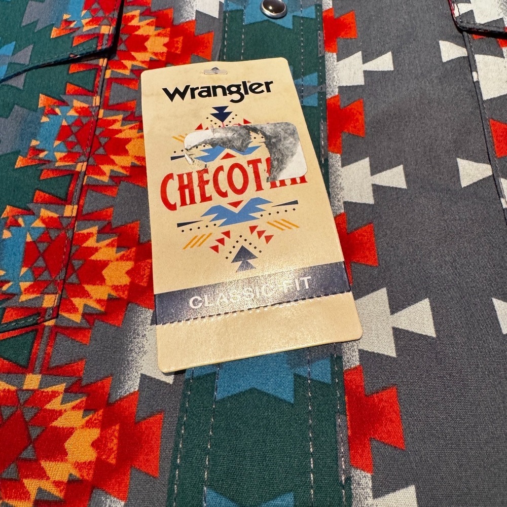 Wrangler Men's Checotah Southwestern Pearl Snap Shirt XL Western Cowboy NEW - Picture 5 of 12